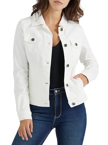 Wrangler Authentics Damen Stretch Jeansjacke, Weiss/opulenter Garten, M von Wrangler Authentics