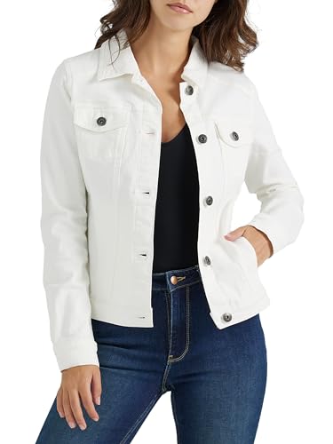 Wrangler Authentics Stretch-Jeansjacke für Damen, Cremeweiß, S von Wrangler Authentics