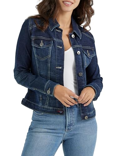 Wrangler Authentics Stretch-Jeansjacke für Damen, getrunken, L von Wrangler Authentics