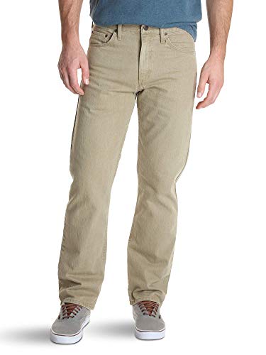 Wrangler Authentics Herren Klassische 5-Pocket-Relaxed Fit Jeans, Khaki Flex, 34W / 36L von Wrangler Authentics