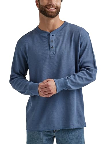 Wrangler Authentics Herren Authentics Big & Tall Waffle Henley Langärmlig Hemd, Indigoblau im Vintage-Stil, 3X-Groß von Wrangler Authentics