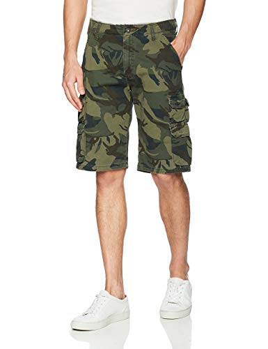 Wrangler Herren Hochwertige Cargo-Shorts aus Twill Cargos, Grün (Forest Green) Camouflage, 58 von Wrangler