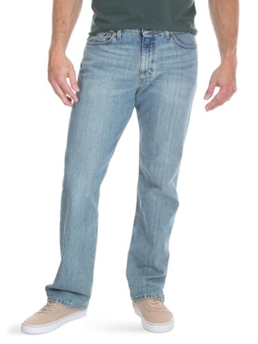Wrangler Authentics Herren Regular Fit Comfort Flex Waist Jeans, Blau-Chalk Blue, 42W / 36L von Wrangler Authentics