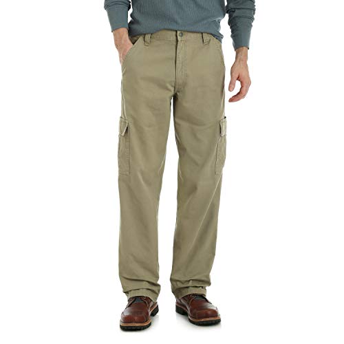 Wrangler Authentics Herren-Cargohose aus Twill mit lockerer Passform, British Khaki Twill, 35W / 32L von Wrangler Authentics