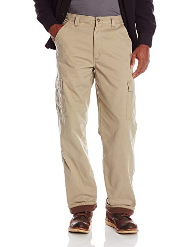 Wrangler Authentics Herren-Cargohose mit Fleece gefüttert, British Khaki Twill, 30W / 32L von Wrangler Authentics