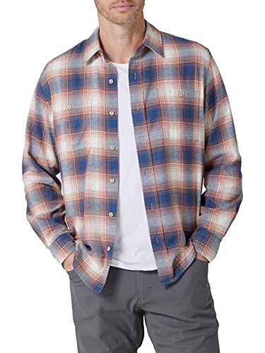 Wrangler Authentics Herren Wolken-Flanell-gewebtes Hemd mit Button-Down-Kragen, Copper Brown, Klein von Wrangler Authentics