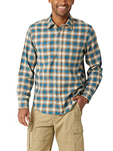 Wrangler Authentics Herren Cloud Flannel Woven Shirt Hemd mit Button-Down-Kragen, Celestial, Klein von Wrangler Authentics
