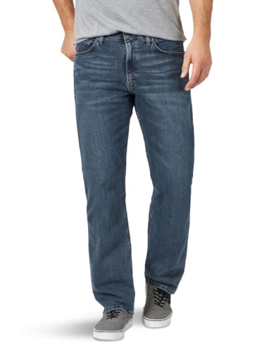 Wrangler Authentics Herren Comfort Flex Waist Relaxed Fit Jeans, Smoke, 34/36 von Wrangler Authentics