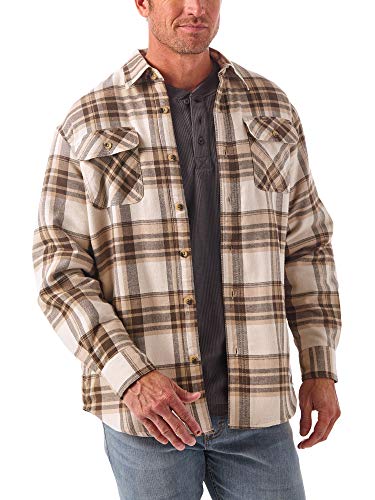 Wrangler Authentics Herren Long Sleeve Sherpa Lined Shirt Jacket Hemd mit Button-Down-Kragen, Birke, L von Wrangler Authentics