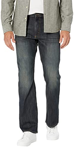 Wrangler Authentics Herren-Jeans mit lockerer Passform, Blau/Schwarz Stretch, 31W / 32L von Wrangler Authentics