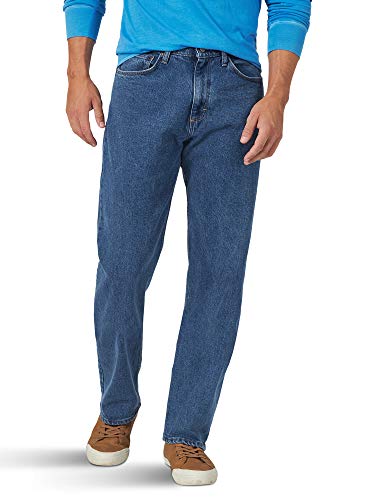 Wrangler Authentics Herren Klassische 5-Pocket-Relaxed Fit Jeans, Dark Stonewash Flex, 44W / 34L von Wrangler Authentics