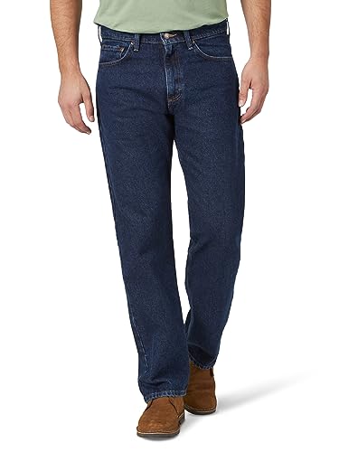 Wrangler Authentics Herren Klassische Baumwolljeans mit 5 Taschen und lockerer Passform Jeans, Dunkle Spülung, 37W / 32L von Wrangler Authentics