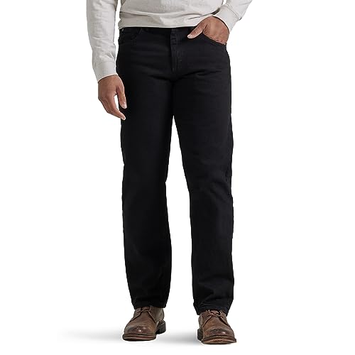 Wrangler Authentics Herren Klassische Baumwolljeans mit 5 Taschen und lockerer Passform Jeans, Schwarz, 42W / 28L von Wrangler Authentics