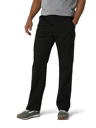 Wrangler Authentics Herren Klassische Cargohose aus Twill mit lockerer Passform Lässige Hose, Schwarz, 30W / 32L von Wrangler Authentics