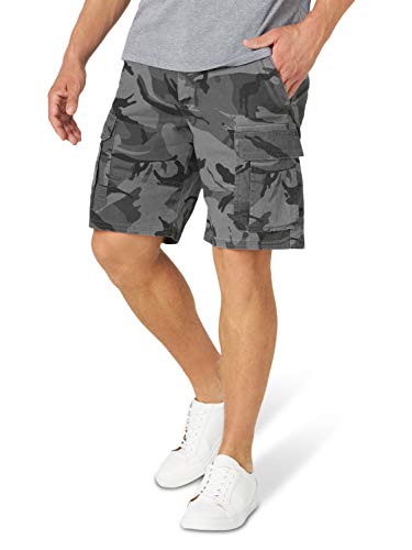 Wrangler Authentics Herren Klassische Cargo-Stretch-Shorts Cargos, Anthrazit, Camouflage, 54 DE von Wrangler Authentics
