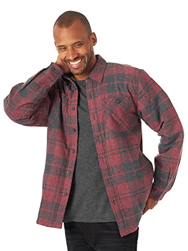 Wrangler Authentics Herren Long Sleeve Sherpa Lined Shirt Jacket Hemd, Current Heather, 3X-Groß von Wrangler Authentics