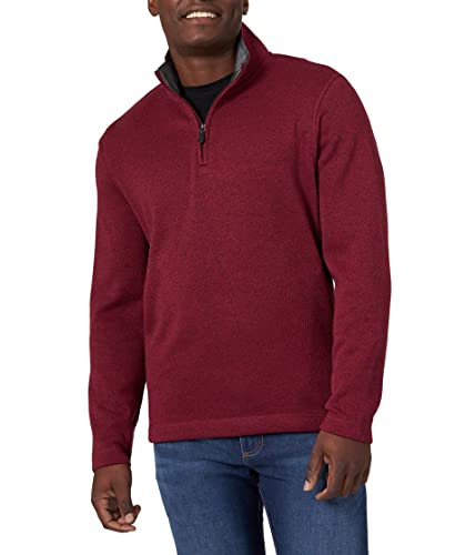 Wrangler Authentics Herren Langärmeliger Fleece-viertelreißverschluss Hemd, Zinfandel Heather, Klein von Wrangler Authentics