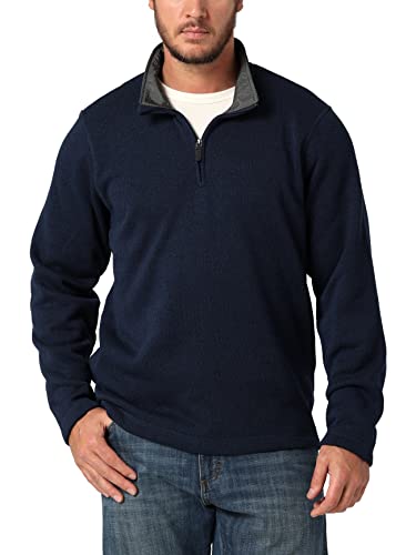 Wrangler Authentics Herren Langärmeliger Fleece-viertelreißverschluss Pullover, Mood Indigo, L von Wrangler Authentics