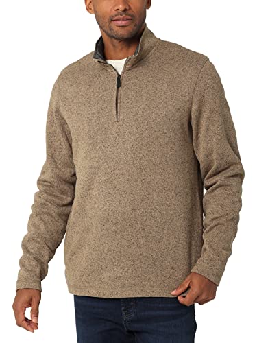 Wrangler Authentics Herren Langarm Fleece Viertelreißverschluss, Versteinerte Eiche, M von Wrangler Authentics