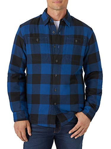 Wrangler Authentics Herren Long Sleeve Sherpa Lined Shirt Jacket Hemd, Blauer Büffel, Mittel von Wrangler Authentics