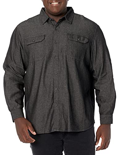 Wrangler Authentics Herren Langarm-Shirt. لال او ل ر ل ا ول langärmeliges Klassisches Gewebtes Button-Down Hemd, schwarz Denim, S von Wrangler Authentics