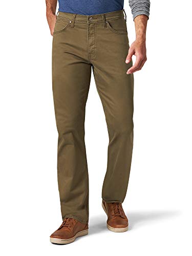 Wrangler Authentics Herren Straight Fit Twill-Hose Unterhose, Distel, 33W / 32L von Wrangler Authentics