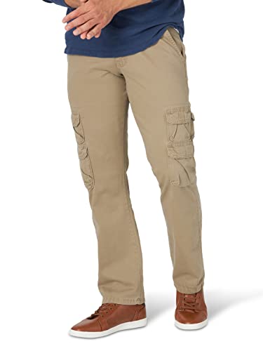 Wrangler Authentics Herren-Cargohose aus Twill, lockere Passform, British Khaki, 32W / 32L von Wrangler Authentics