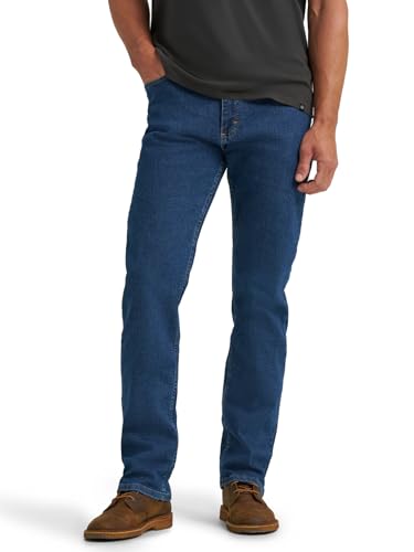 Wrangler Authentics Herren Regular Fit Comfort Flex Waist Jeans, Dark Stonewash, 44W / 34L von Wrangler Authentics