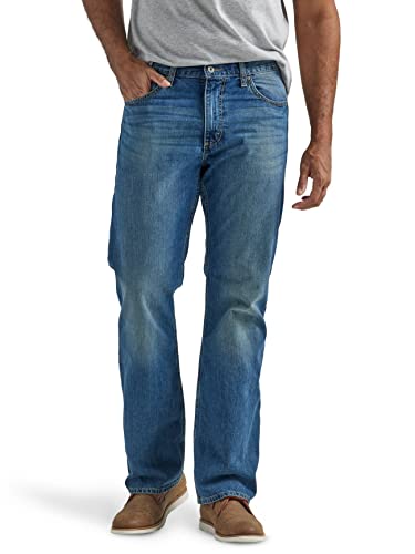 Wrangler Authentics Herren Relaxed Fit Boot Cut De Corte Holgado Jeans, Mittel-Indigo, 32W / 34L von Wrangler Authentics