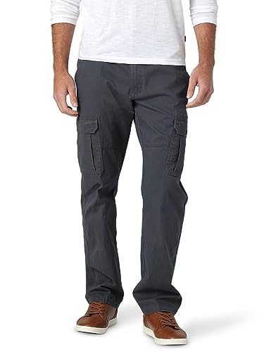 Wrangler Authentics Herren Relaxed Fit Stretch Cargo Pant Lssige Hose, Anthrazit Köper, 32W / 32L von Wrangler Authentics