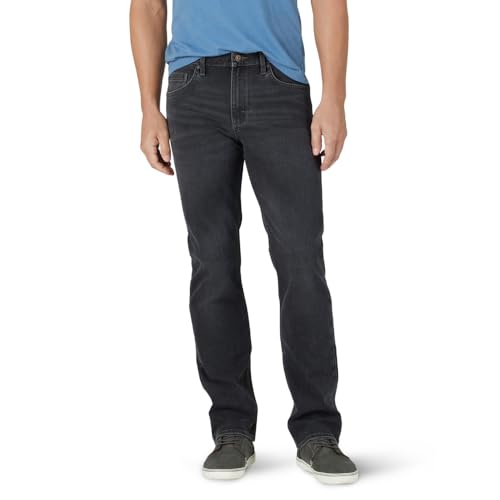 Wrangler Authentics Herren Slim Fit Straight Leg Jeans, schwarz anthrazit, 29W / 30L von Wrangler Authentics
