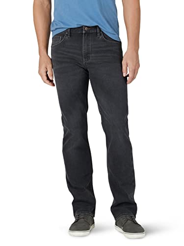 Wrangler Authentics Herren Slim Fit Straight Leg Jeans, schwarz anthrazit, 31W / 30L von Wrangler Authentics