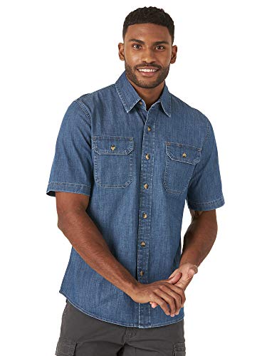 Wrangler Authentics Herren Weather Anything Kurzärmliges Shirt Hemd mit Button-Down-Kragen, Mittlere Wäsche, Mittel von Wrangler Authentics