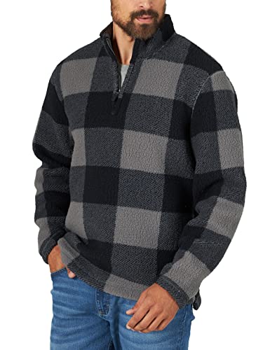 Wrangler Authentics Herren Wooly Fleece-Pullover mit Viertel-Reißverschluss Hemd, Ganz schattierend, Mittel von Wrangler Authentics