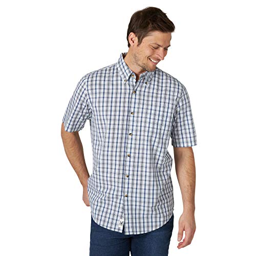 Wrangler Authentics Herren Zhesp2b Hemd mit Button-Down-Kragen, Blau kariert, X-Groß von Wrangler Authentics