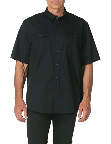 Wrangler Authentics Herrenhemd, kurzärmelig, kurzärmelig, gewebt, groß, Caviar, Mittel von Wrangler Authentics