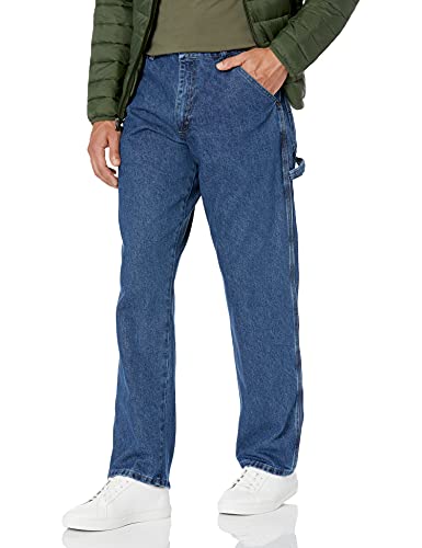 Wrangler Authentics Klassische Tischler-Jeans für Herren, Retro, Stein, 34W / 36L von Wrangler Authentics