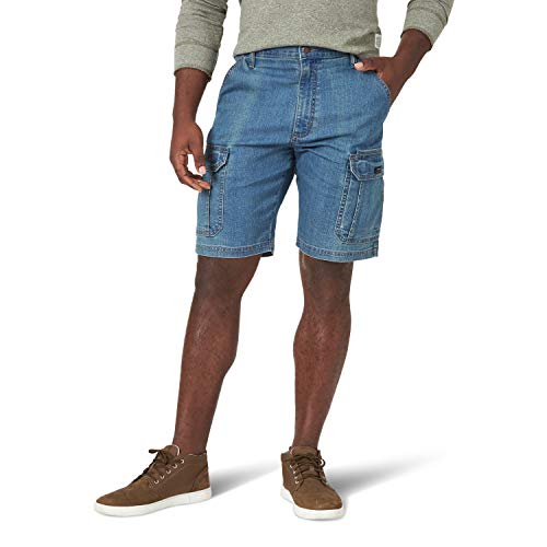 Wrangler Authentics, Klassische Cargo-Stretch-Shorts für Herren, Mittlere Tönung, Denim, 50 von Wrangler Authentics