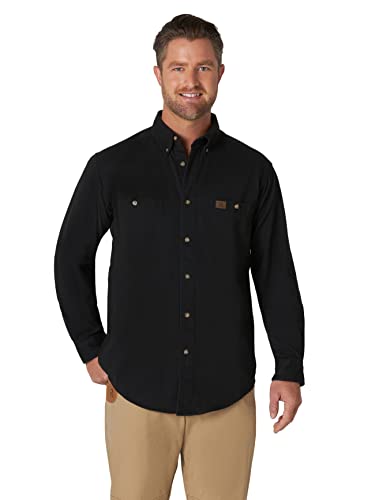 Wrangler Riggs Workwear Herren Logger Twill Langarm Arbeitshemd, Schwarz, Large Hoch von Wrangler