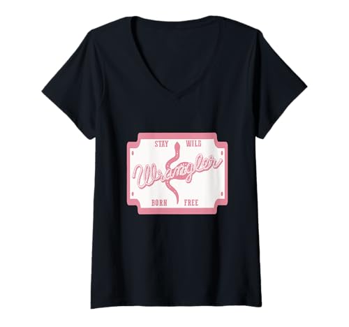 Damen Wrangler Western Country Cowboyschlange T-Shirt mit V-Ausschnitt Damen Wrangler Western Country Cowboyschlange T-Shirt mit V-Ausschnitt von Wrangler Western Country Cowboy Snake