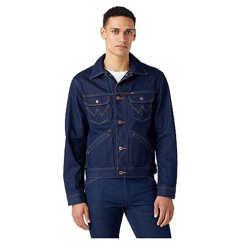 Wrangler Herren 124mj Denim Jacket, RINSE, S EU von Wrangler