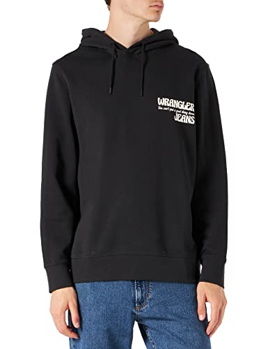 ALL TERRAIN GEAR X Wrangler Herren Slogan Hoodie Sweatshirt, Faded Black, S EU von Wrangler