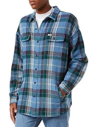 Wrangler Herren Shirt Overshirt, Captains Blue, S von Wrangler