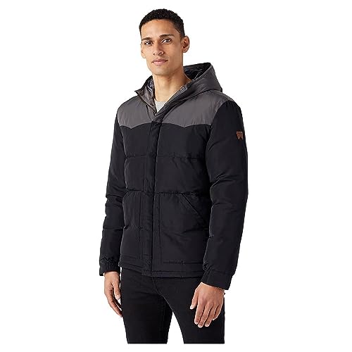 Wrangler Herren Pufferjacke, Schwarz, S von Wrangler