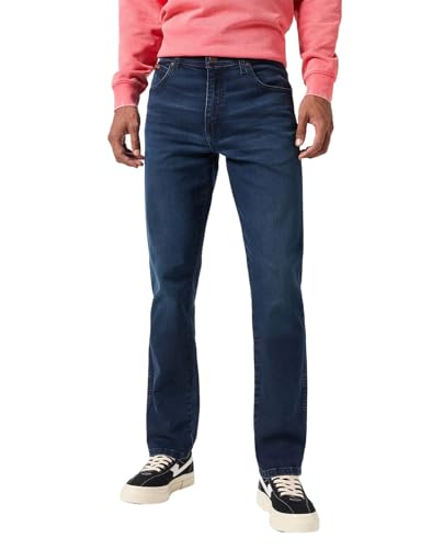 Wrangler Herren Jeans Texas Slim - Blau - Wild Horse W29-W50 Stretch Baumwolle, Größe:34W / 34L, Farbe:Wild Horse 112352716 von Wrangler