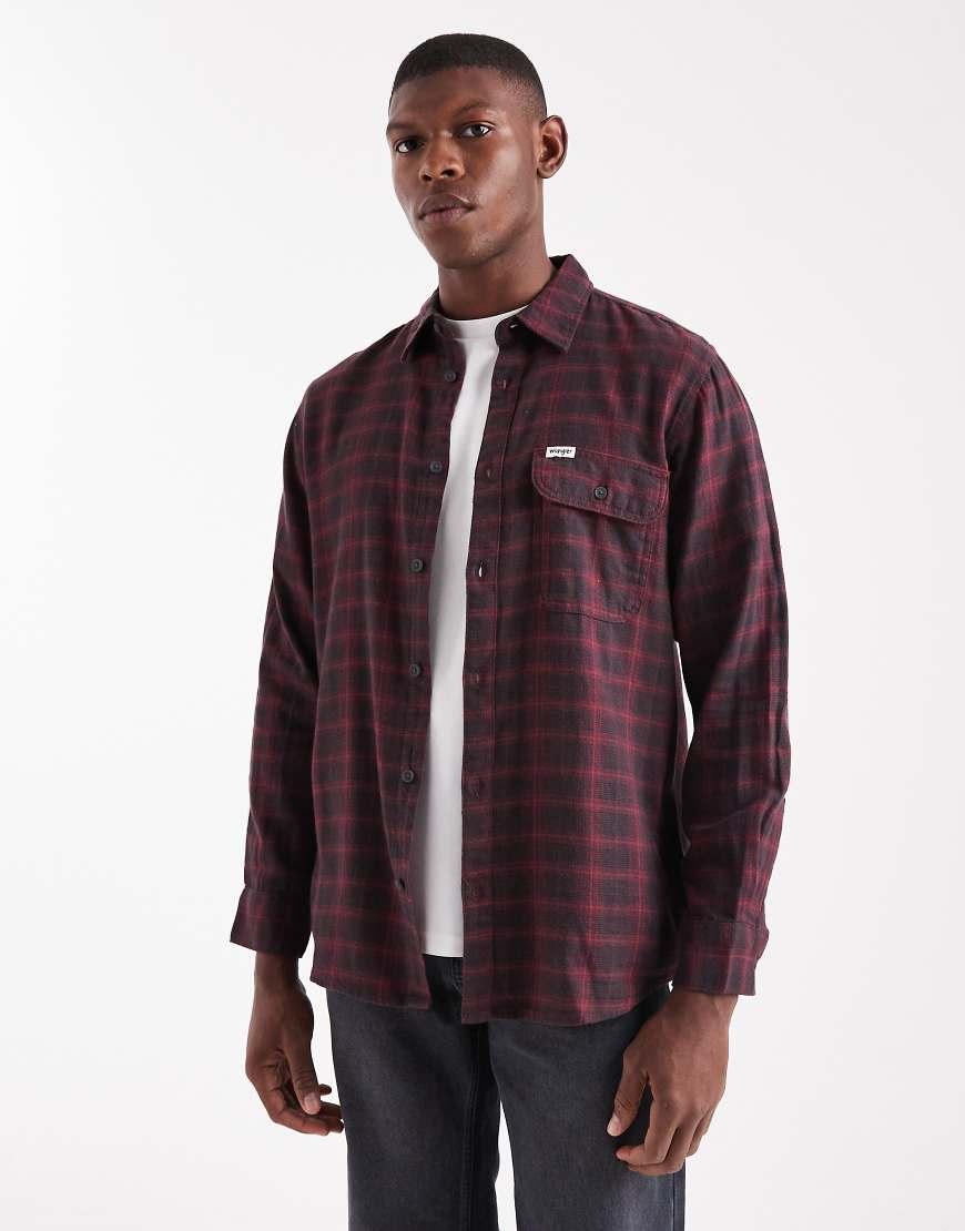Weekday - Langärmliges Flanellhemd in Schwarz-Rot kariert-Bunt von Wrangler