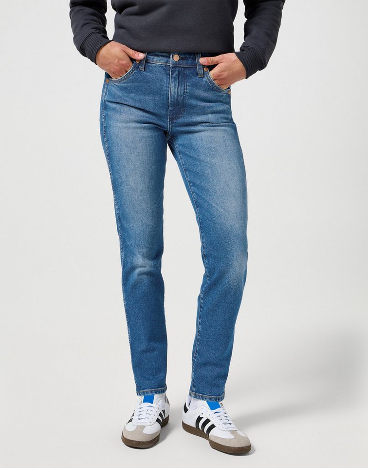 Wrangler 5-Pocket-Jeans mit kontrastfarbenen Nähten von Wrangler