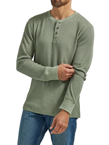 Wrangler Authentics Herren Langärmliges Waffelmuster Henley-Hemd, sea Spray, XX-Large von Wrangler Authentics