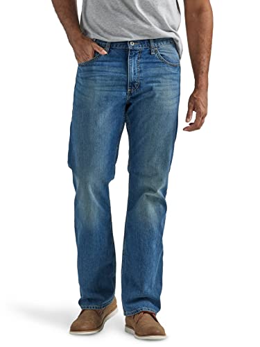 Wrangler Authentics Herren Bootcut lockerer Passform Jeans, Mittel-Indigo, 33W / 30L von Wrangler Authentics