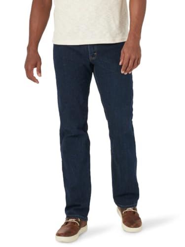 Wrangler Authentics Herren Regular Fit Comfort Flex Waist Jeans, Dunkles Indigo, 38W / 32L von Wrangler Authentics